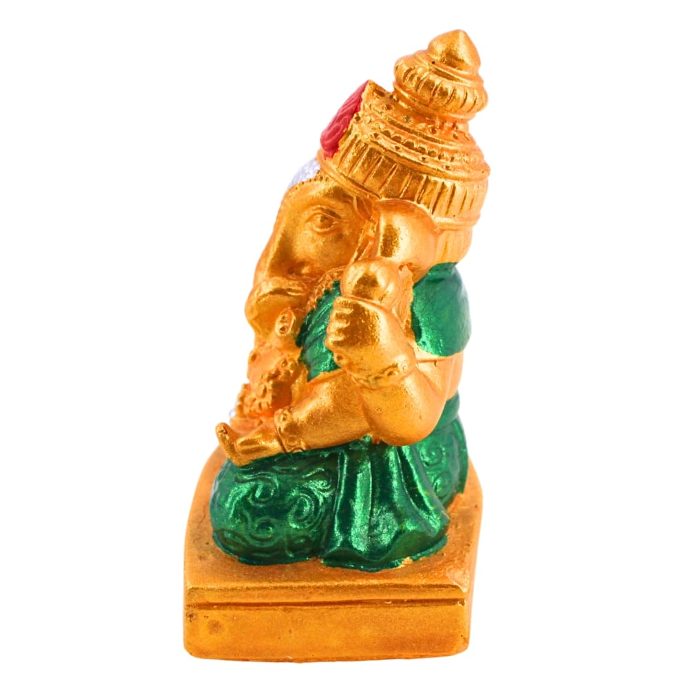 พระพิฆเนศ KORAT SANGSUWAN POTTERY รุ่น THKSP021 8 ซม. สีทอง-เขียว_4