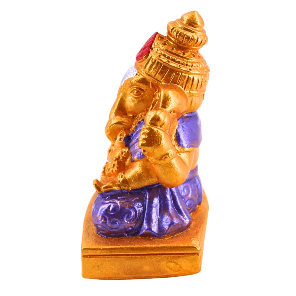 พระพิฆเนศ KORAT SANGSUWAN POTTERY รุ่น THKSP023 8 ซม. สีทอง-ม่วง_4