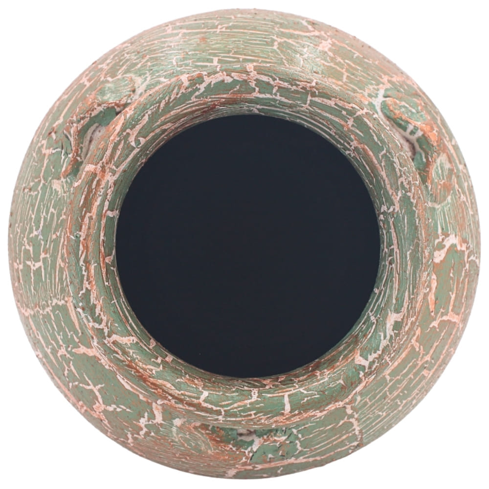 แจกันดินเผา KORAT SANGSUWAN POTTERY รุ่น THKSP001 ตกแต่งลายแตกวินเทจ 11 นิ้ว สีเขียว