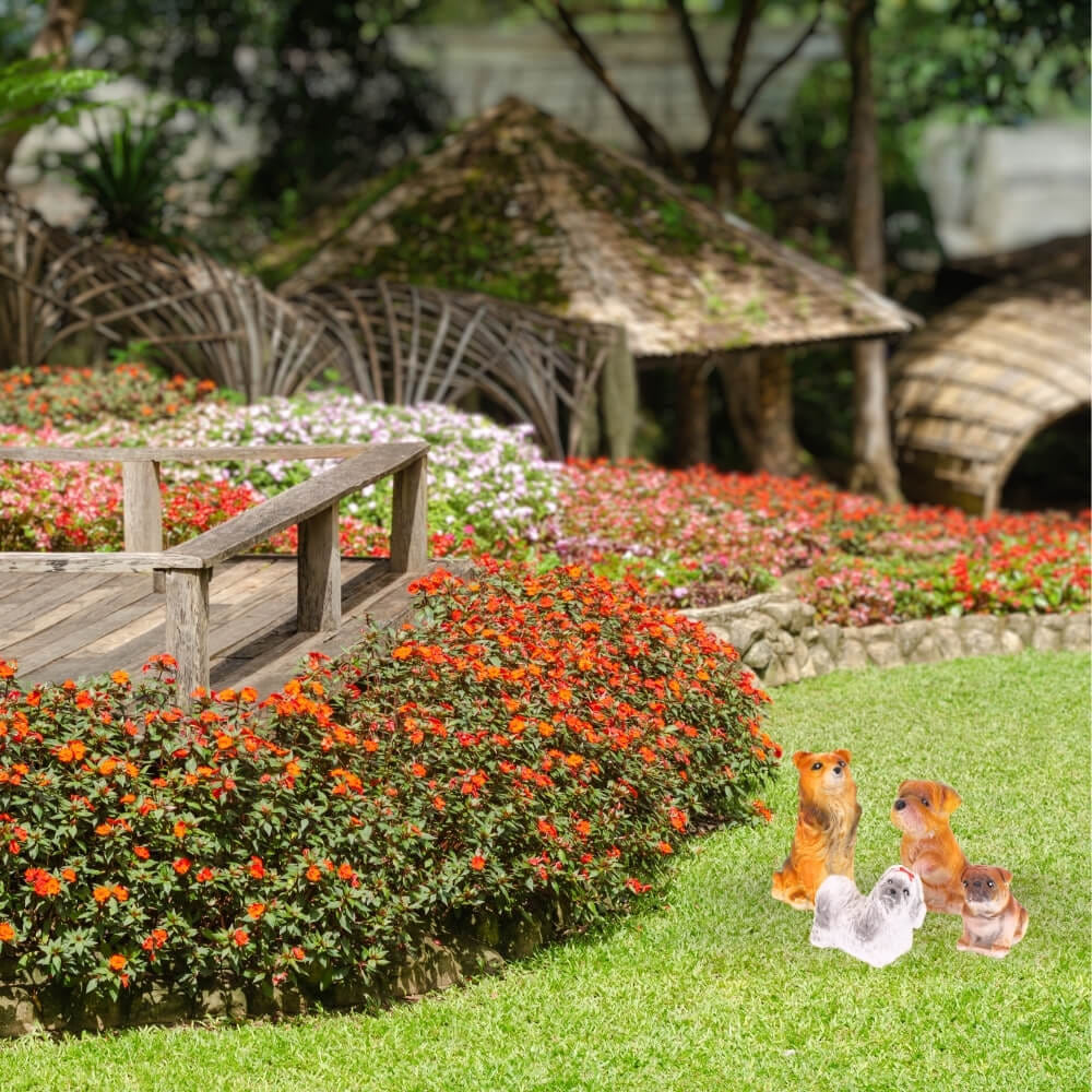 ตุ๊กตาปูนตกแต่งชุดสุนัข 4 ชิ้น KORAT SANGSUWAN POTTERY รุ่น THKSP011 16.5 ซม. หลากสี_5