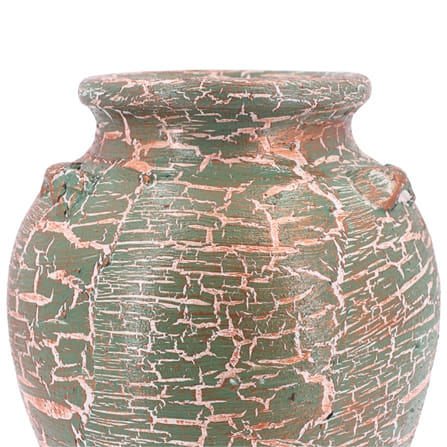 แจกันดินเผา KORAT SANGSUWAN POTTERY รุ่น THKSP001 ตกแต่งลายแตกวินเทจ 11 นิ้ว สีเขียว_3