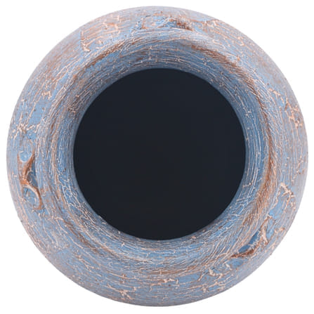 แจกันดินเผา KORAT SANGSUWAN POTTERY รุ่น THKSP002 ตกแต่งลายแตกวินเทจ 11 นิ้ว สีฟ้า_4