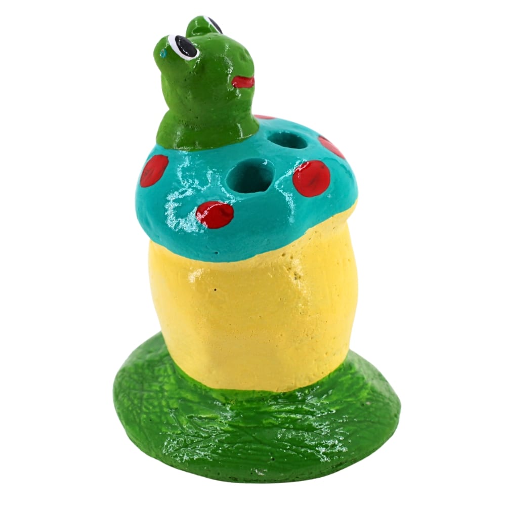 ตุ๊กตาปูนตกแต่งตัวหนอน KORAT SANGSUWAN POTTERY รุ่น THKSP018 10 ซม. เห็ดสีเขียว_2