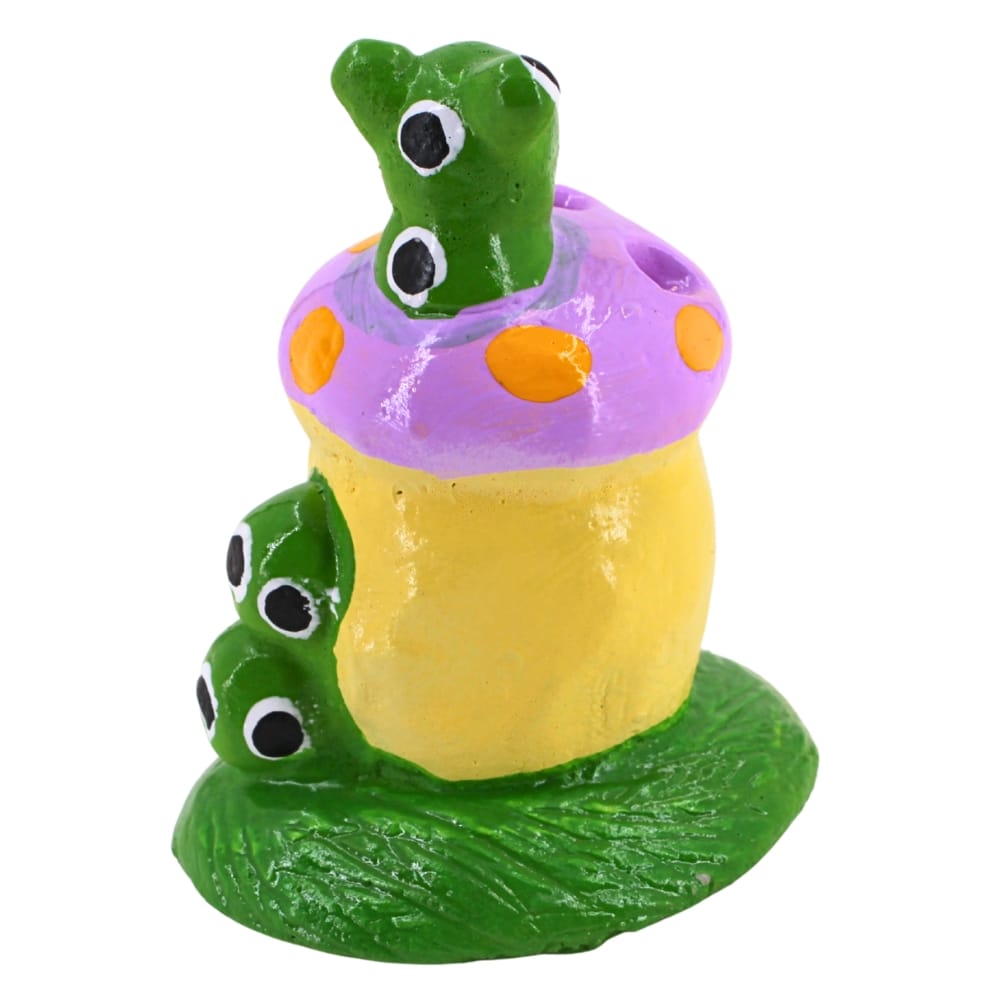ตุ๊กตาปูนตกแต่งหนอน KORAT SANGSUWAN POTTERY รุ่น THKSP016 10 ซม. เห็ดสีม่วง_3