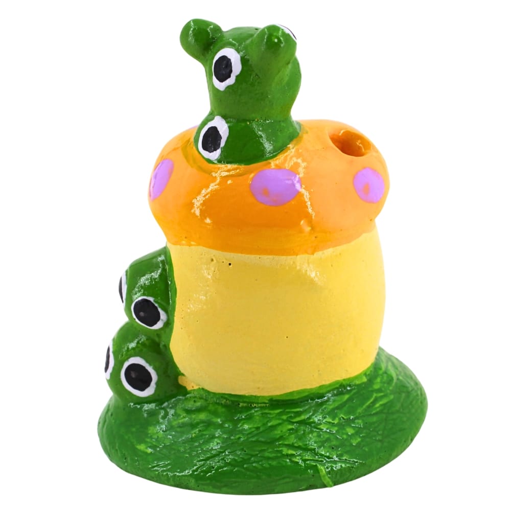 ตุ๊กตาปูนตกแต่งตัวหนอน KORAT SANGSUWAN POTTERY รุ่น THKSP017 10 ซม. เห็ดสีส้ม_3