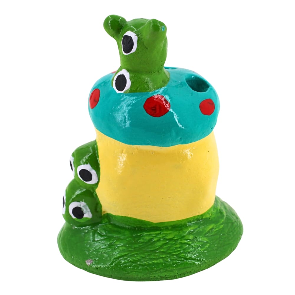 ตุ๊กตาปูนตกแต่งตัวหนอน KORAT SANGSUWAN POTTERY รุ่น THKSP018 10 ซม. เห็ดสีเขียว_3