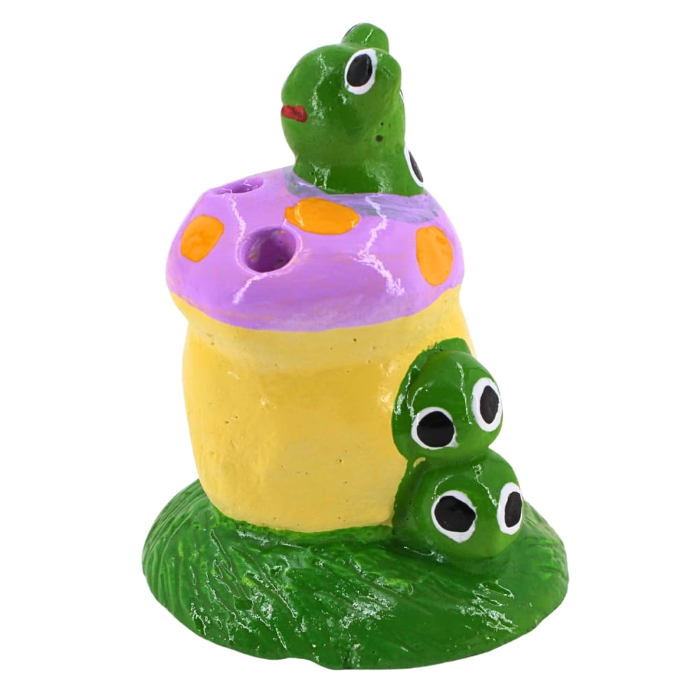 ตุ๊กตาปูนตกแต่งหนอน KORAT SANGSUWAN POTTERY รุ่น THKSP016 10 ซม. เห็ดสีม่วง_4