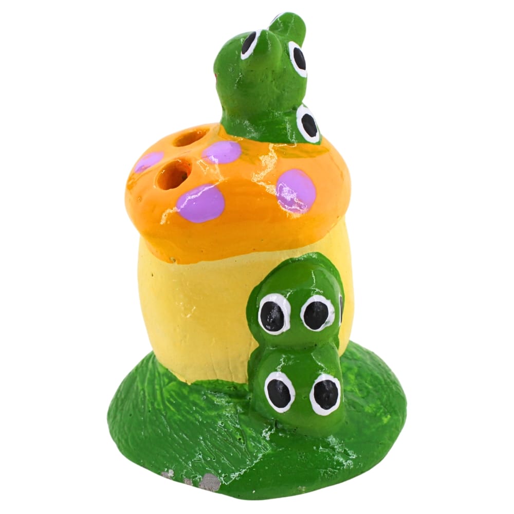 ตุ๊กตาปูนตกแต่งตัวหนอน KORAT SANGSUWAN POTTERY รุ่น THKSP017 10 ซม. เห็ดสีส้ม_4