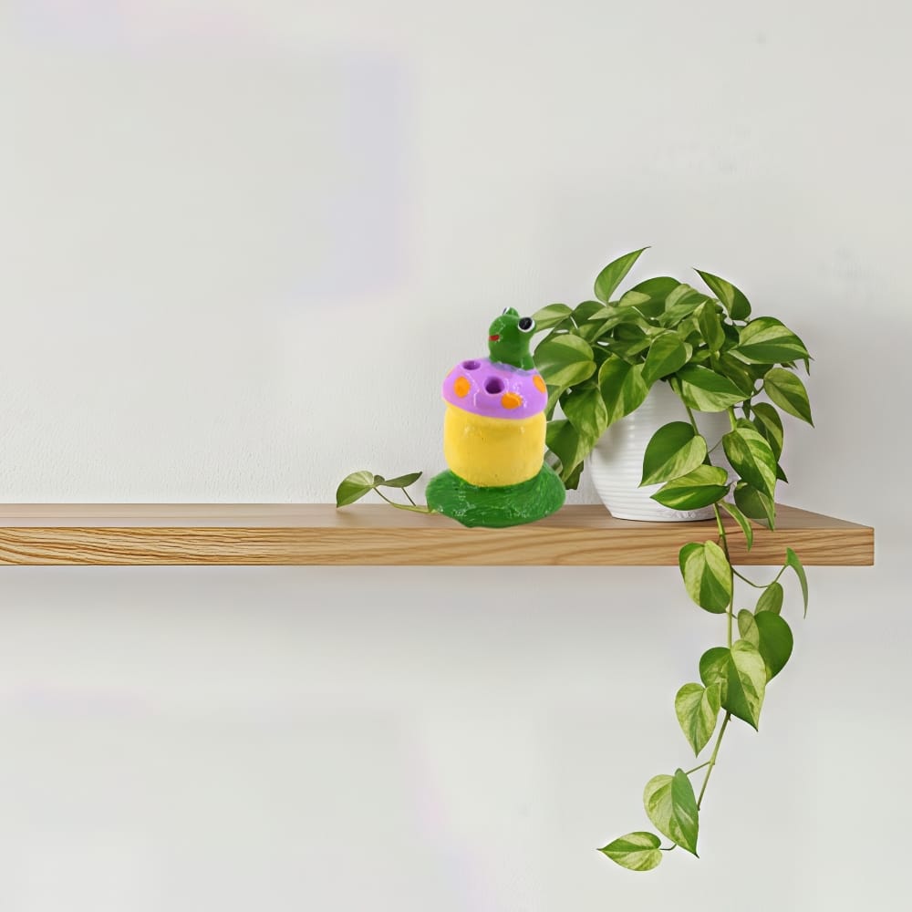 ตุ๊กตาปูนตกแต่งหนอน KORAT SANGSUWAN POTTERY รุ่น THKSP016 10 ซม. เห็ดสีม่วง_5