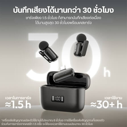 ไมโครโฟนไร้สาย ULANZI A200 ขนาดพกพา สีดำ_7