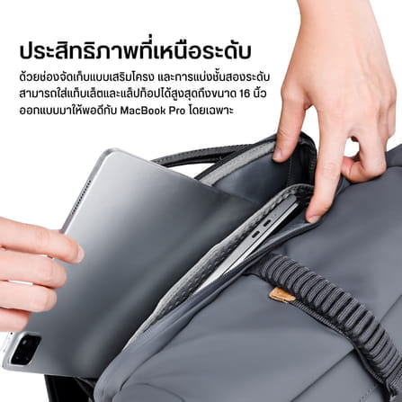 กระเป๋ากล้อง กระเป๋าสะพายหลัง ULANZI BP04 สีเทา 27L มี U-TAG ในตัว รองรับกล้อง DSLR เลนส์_5