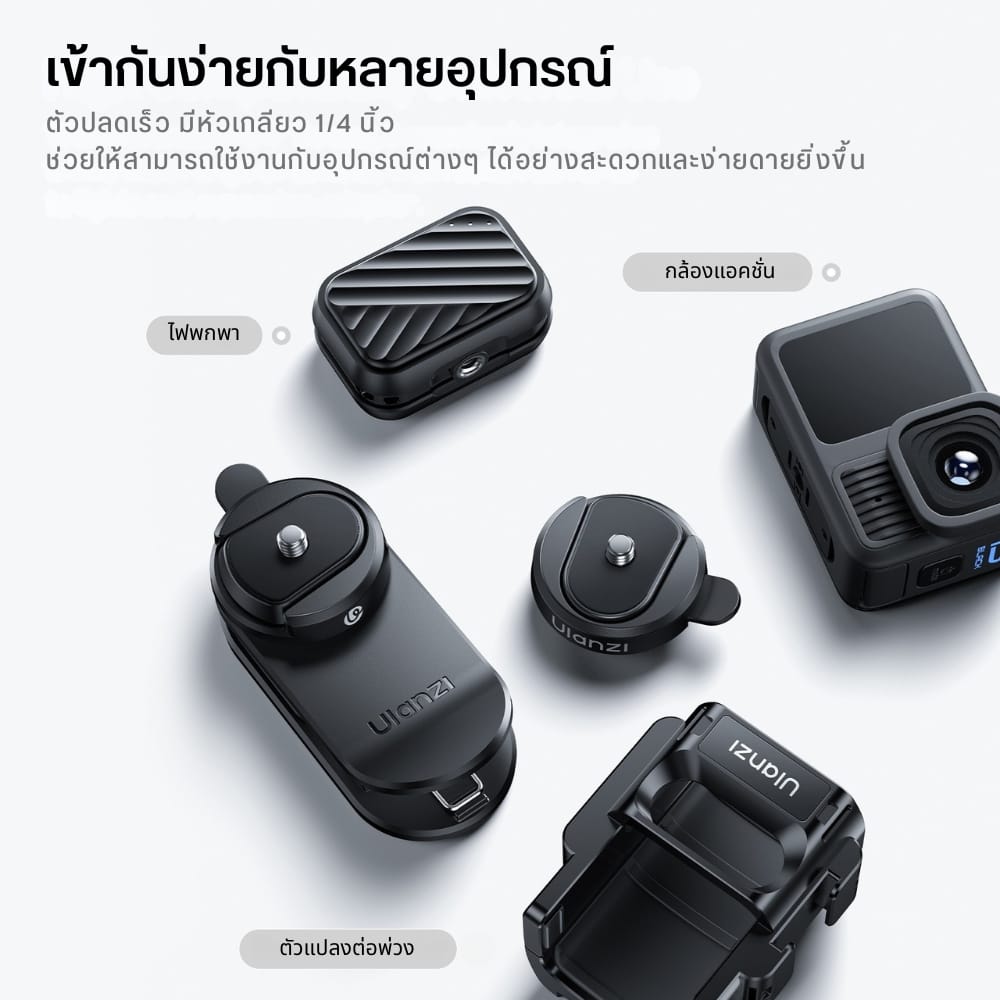 คลิปยึดกล้อง ระบบปลดเร็ว ULANZI CK02 ขนาดพกพา สีดำ