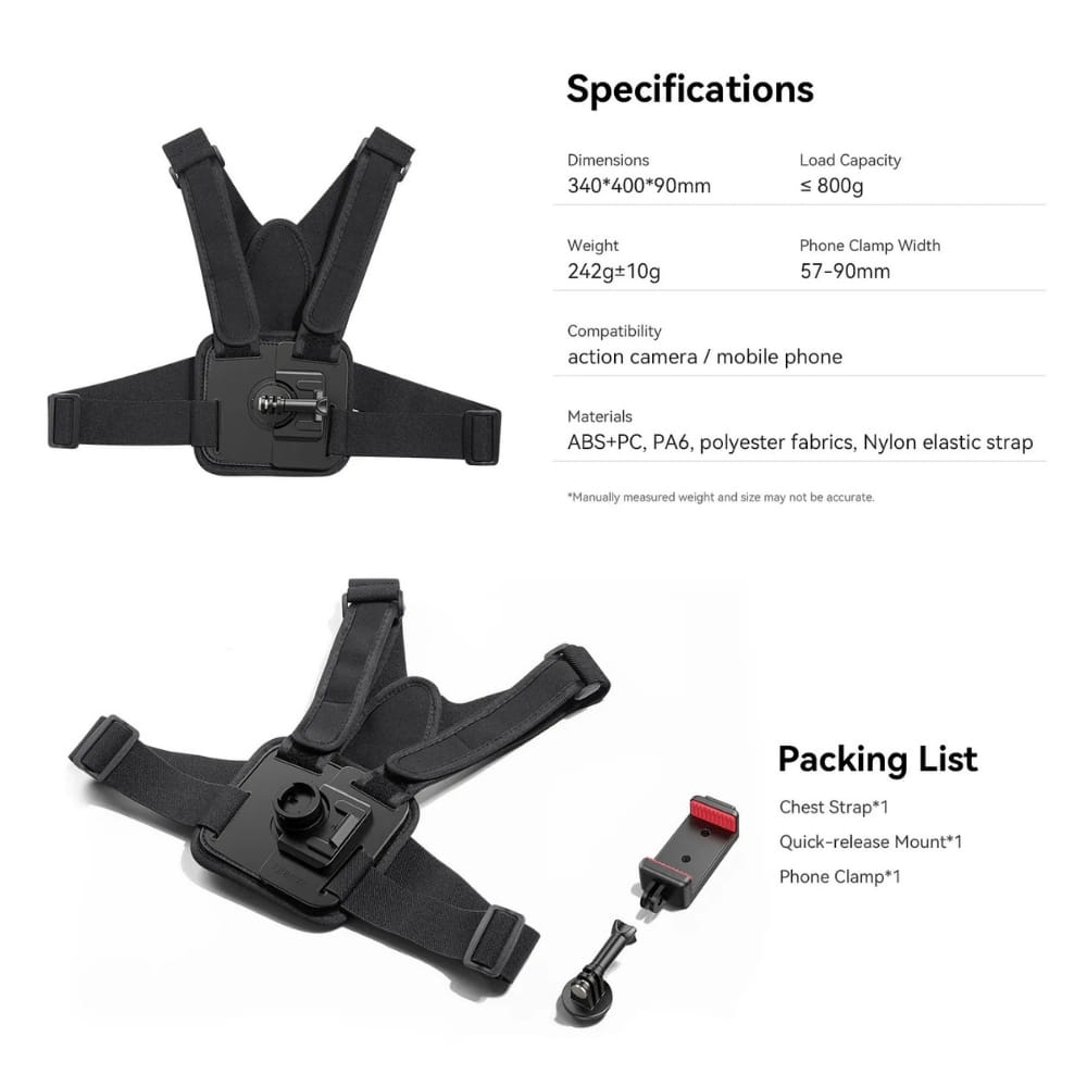 สายคาดอก ULANZI CM028 GO-QUICK II ถ่ายวิดีโอ POV รองรับมือถือ กล้อง GOPRO/ DJI ACTION 6 / INSTA360