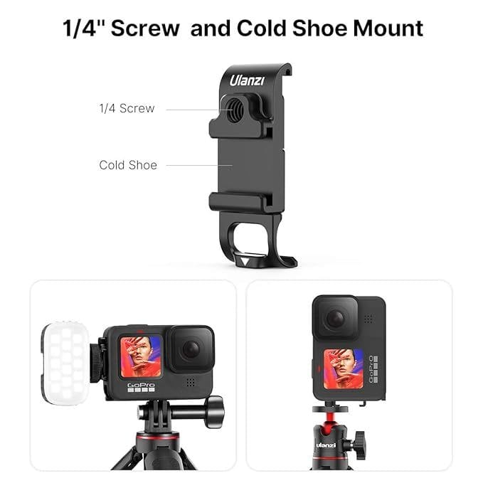 ฝาปิดแบตเตอรี่ ULANZI G9-6 BATTERY DOOR สำหรับ GOPRO HERO 12 / 11 / 10 / 9 พร้อม COLD SHOE เกลียว 1/4 นิ้ว และช่อง USB-C