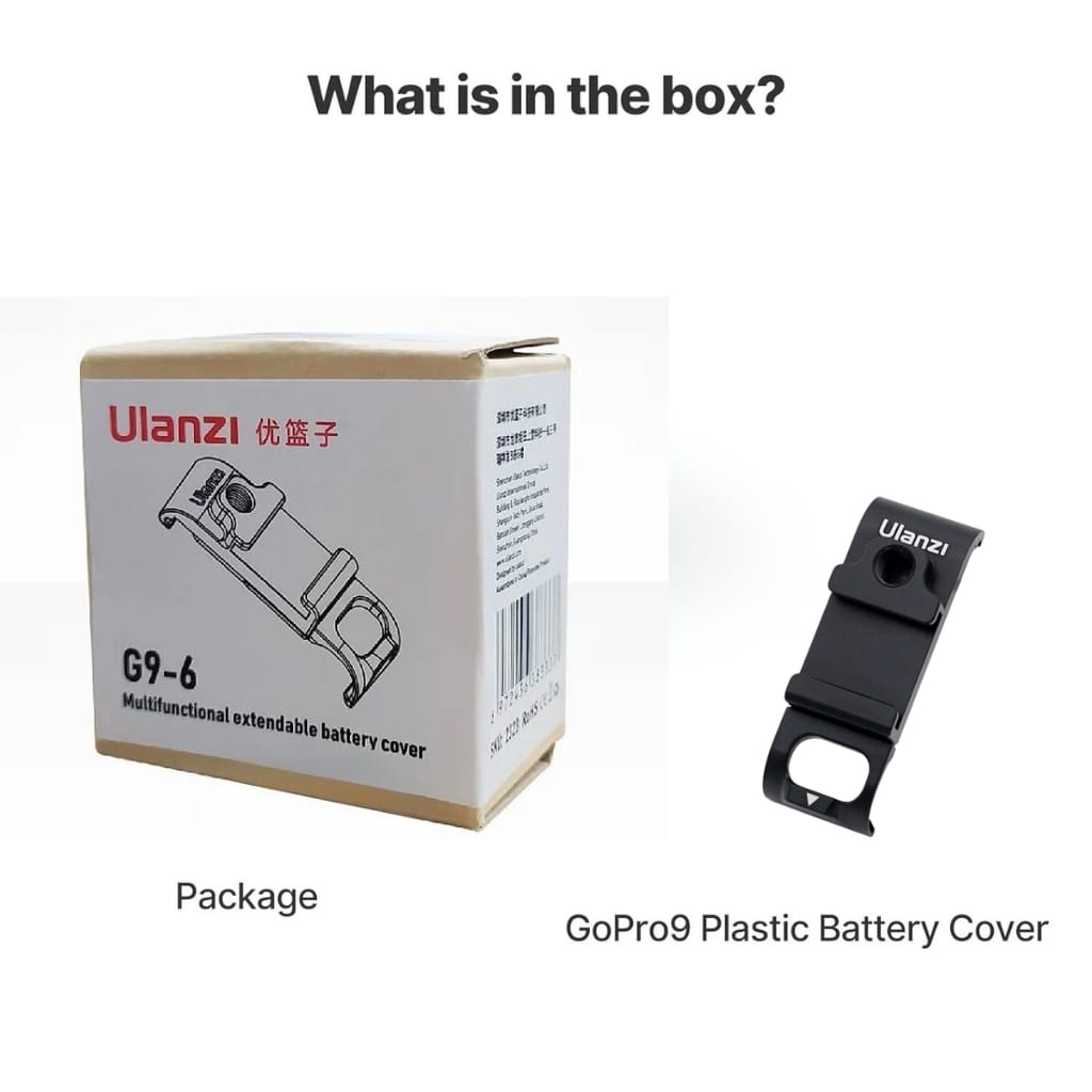 ฝาปิดแบตเตอรี่ ULANZI G9-6 BATTERY DOOR สำหรับ GOPRO HERO 12 / 11 / 10 / 9 พร้อม COLD SHOE เกลียว 1/4 นิ้ว และช่อง USB-C