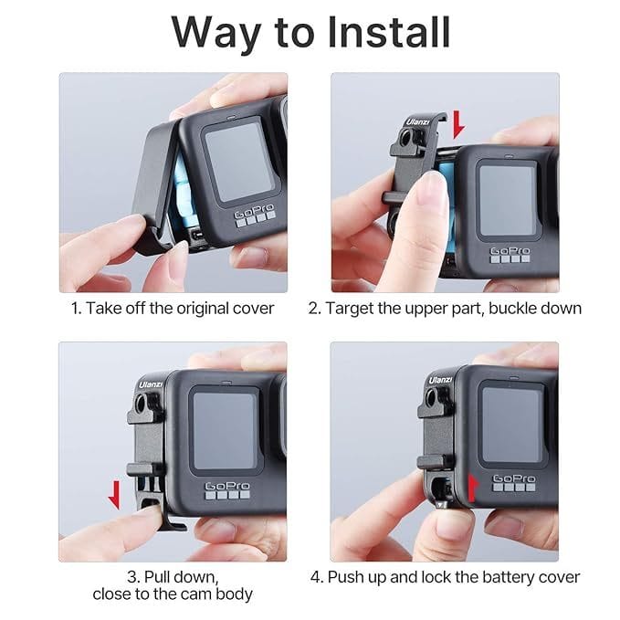 ฝาปิดแบตเตอรี่ ULANZI G9-6 BATTERY DOOR สำหรับ GOPRO HERO 12 / 11 / 10 / 9 พร้อม COLD SHOE เกลียว 1/4 นิ้ว และช่อง USB-C_5