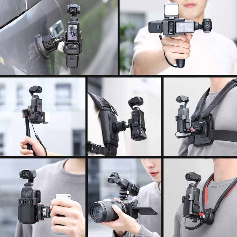 เคสอะแดปเตอร์เสริม ULANZI PK06 สำหรับ DJI OSMO POCKET 4/3 เกลียว 1/4" COLD SHOE GOPRO MOUNT