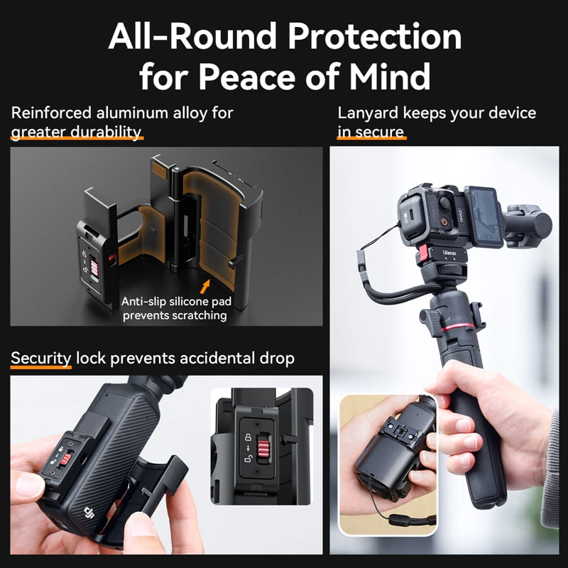 เคสอะแดปเตอร์เสริม ULANZI PK06 สำหรับ DJI OSMO POCKET 4/3 เกลียว 1/4" COLD SHOE GOPRO MOUNT