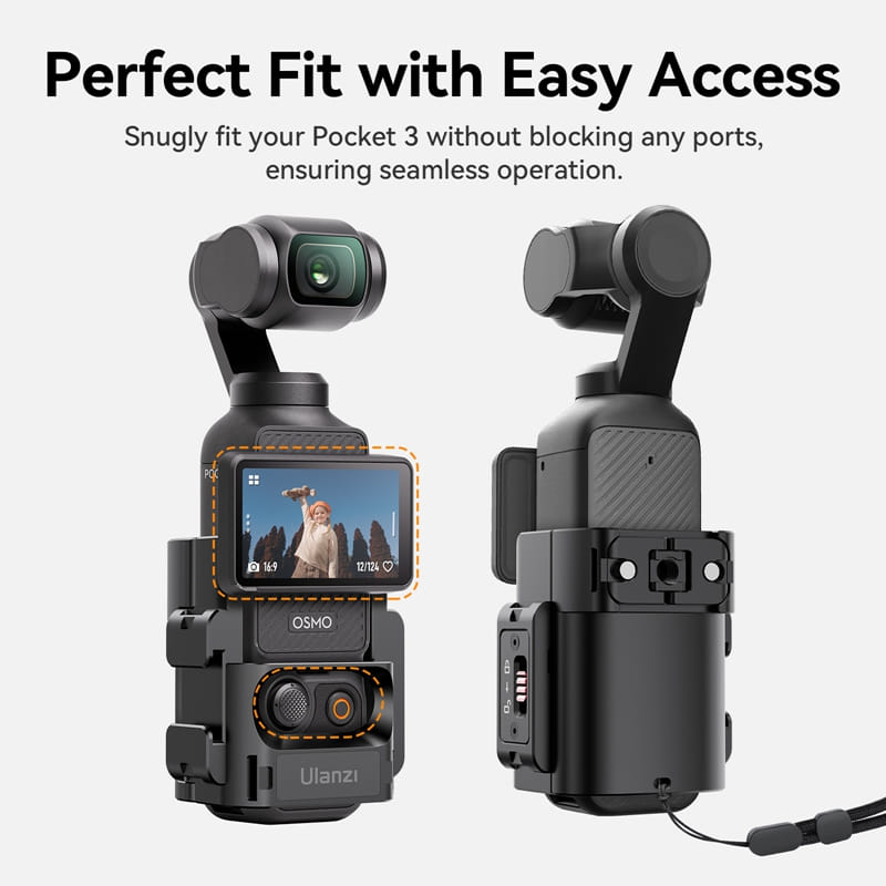 เคสอะแดปเตอร์เสริม ULANZI PK06 สำหรับ DJI OSMO POCKET 4/3 เกลียว 1/4" COLD SHOE GOPRO MOUNT