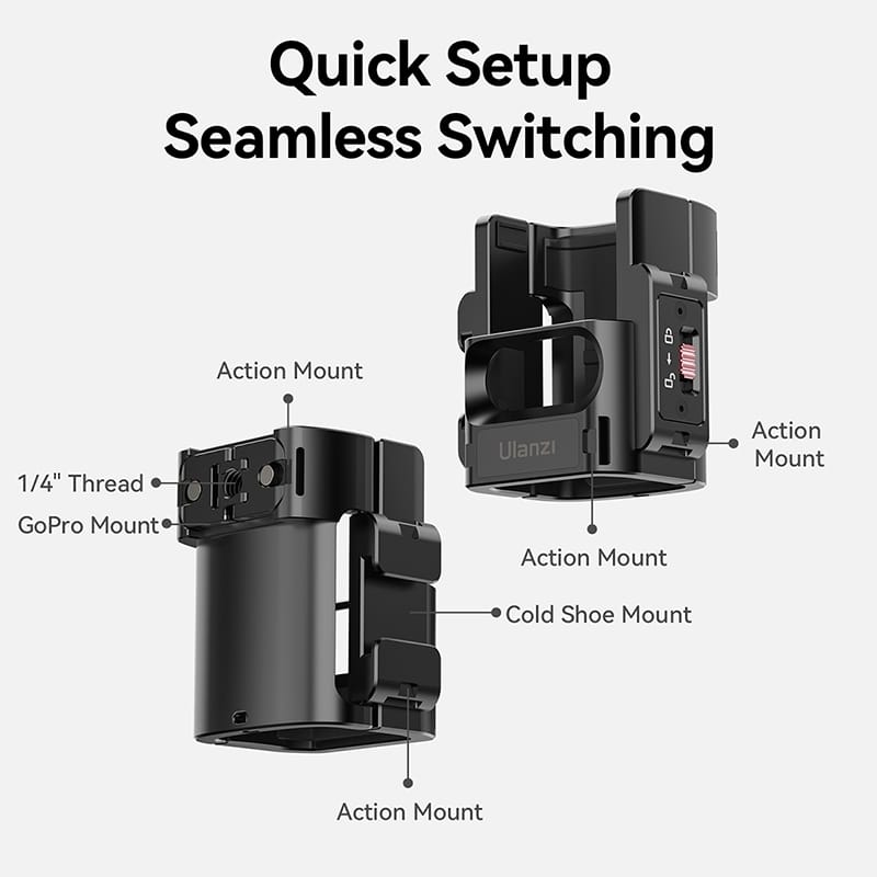 เคสอะแดปเตอร์เสริม ULANZI PK06 สำหรับ DJI OSMO POCKET 4/3 เกลียว 1/4