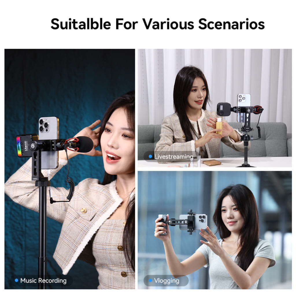 หัวจับมือถือ ULANZI MA53 สีดำ ระบบปลดเร็ว แบบ 360 องศา พร้อมช่อง DUAL COLD SHOE_5