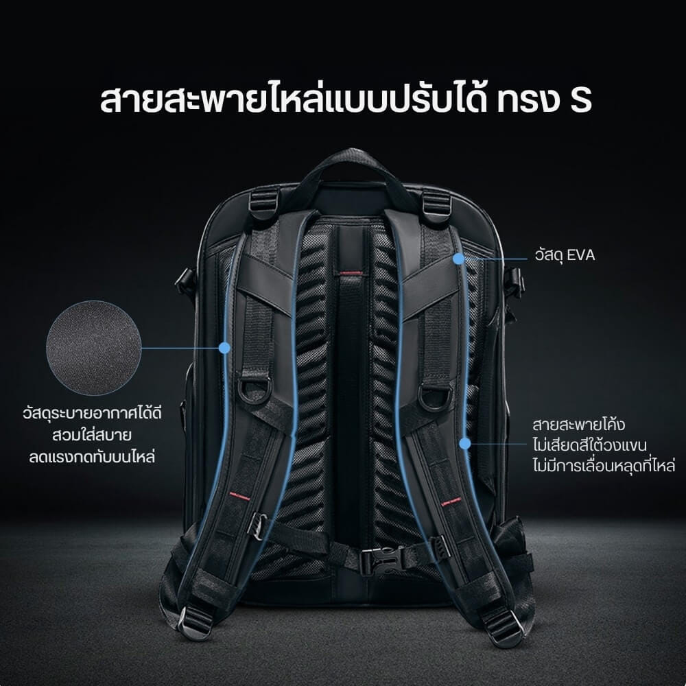 กระเป๋าเป้กล้อง ULANZI BP09 ขนาดความจุ 22 ลิตร สีดำ_5