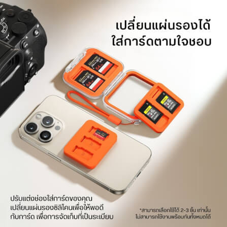 กล่องเก็บการ์ดหน่วยความจำ ULANZI CC01 ขนาดพกพา สีส้ม_4