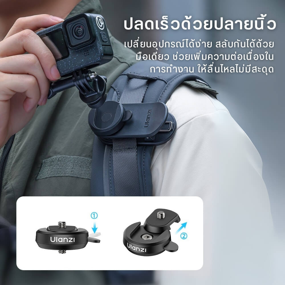 เพลทกล้อง ULANZI CK01 ขนาดพกพา สีดำ เพลทปลดเร็ว_3