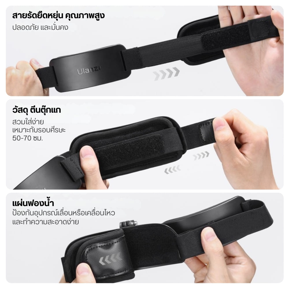 สายคาดศีรษะ ULANZI CM027 สำหรับกล้อง ACTION CAMERA พร้อม หัวจับมือถือ ถ่ายมุม POV_2