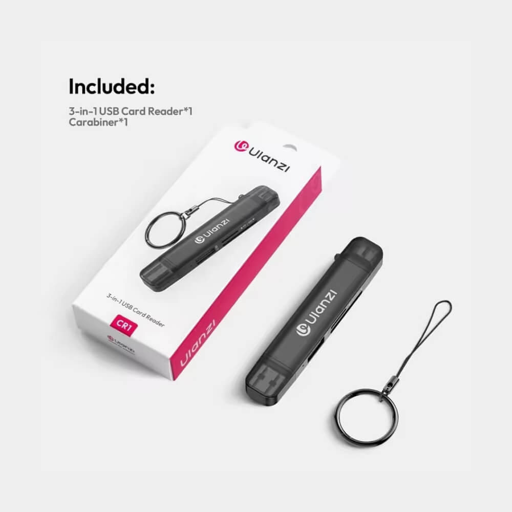 การ์ดรีดเดอร์ ULANZI CR1 แบบ 3-IN-1 รองรับ SD/TF/USB ขนาดพกพา สีดำ_8