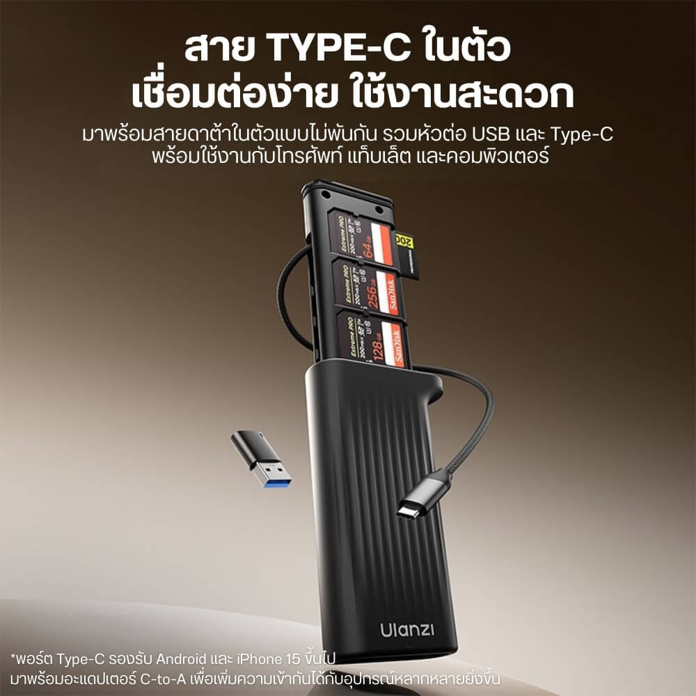 เคสเก็บซิมการ์ด ULANZI CR2 ขนาดพกพา สีเทา