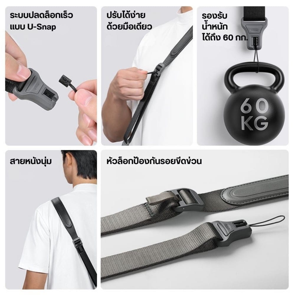 สายสะพายกล้อง ULANZI CSS1 U-SNAP ระบบ QUICK RELEASE รองรับ 60KG สีน้ำเงิน_2