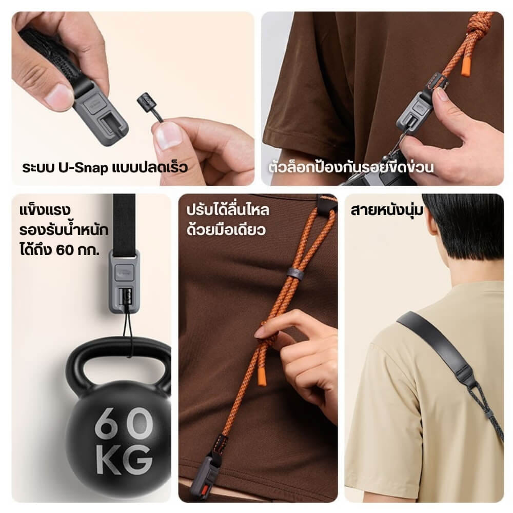 สายคล้องกล้อง ULANZI CSS2 ระบบ U-SNAP QUICK RELEASE สีดำ