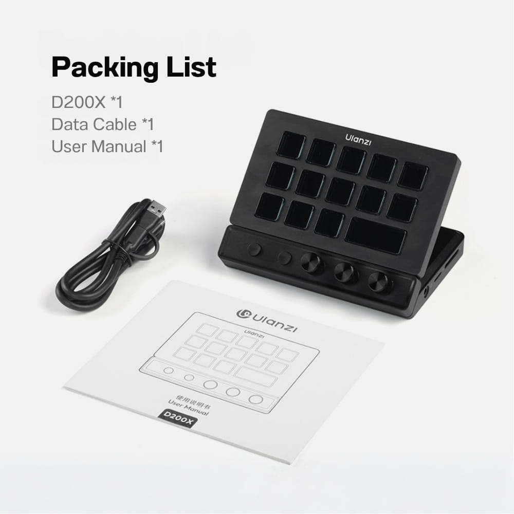 คอนโทรลเลอร์ครีเอเตอร์ ULANZI D200X 14 ปุ่ม LCD + 3 ENCODER KNOBS + 8-IN-1 DOCK HDMI 4K สำหรับตัดต่อ ไลฟ์สด_9