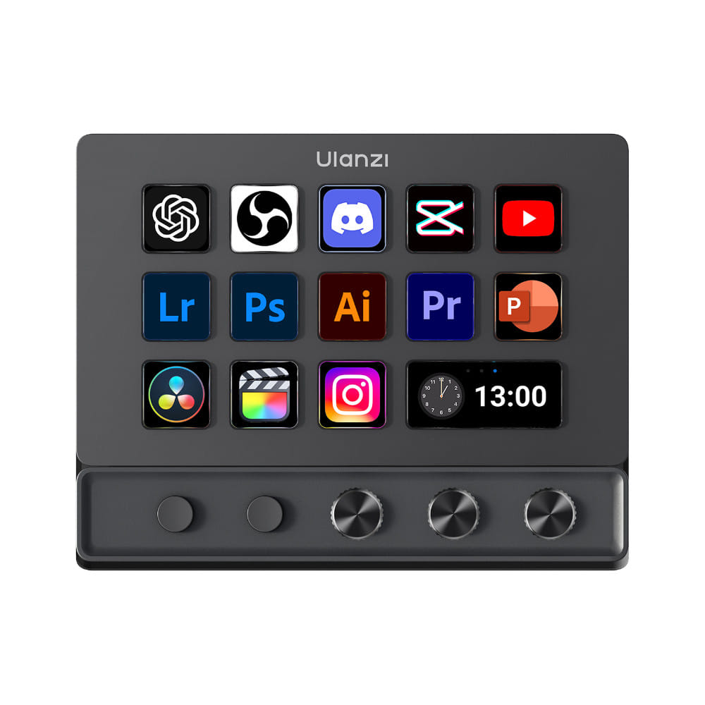 คอนโทรลเลอร์ครีเอเตอร์ ULANZI D200X 14 ปุ่ม LCD + 3 ENCODER KNOBS + 8-IN-1 DOCK HDMI 4K สำหรับตัดต่อ ไลฟ์สด_0