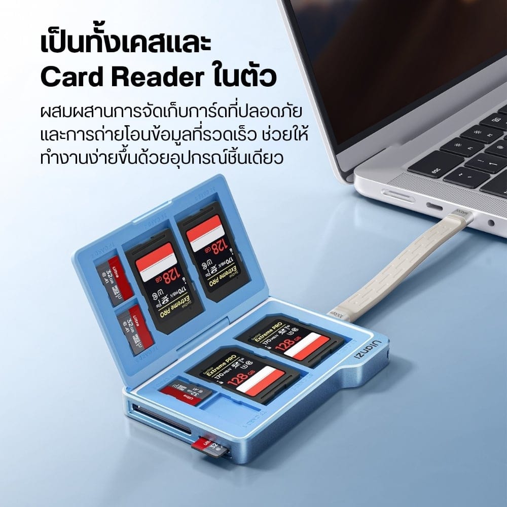 การ์ดรีดเดอร์ ULANZI DC01 โอนข้อมูลไว 312MB/S รองรับ SD/TF เก็บได้ถึง 8 ใบ_2