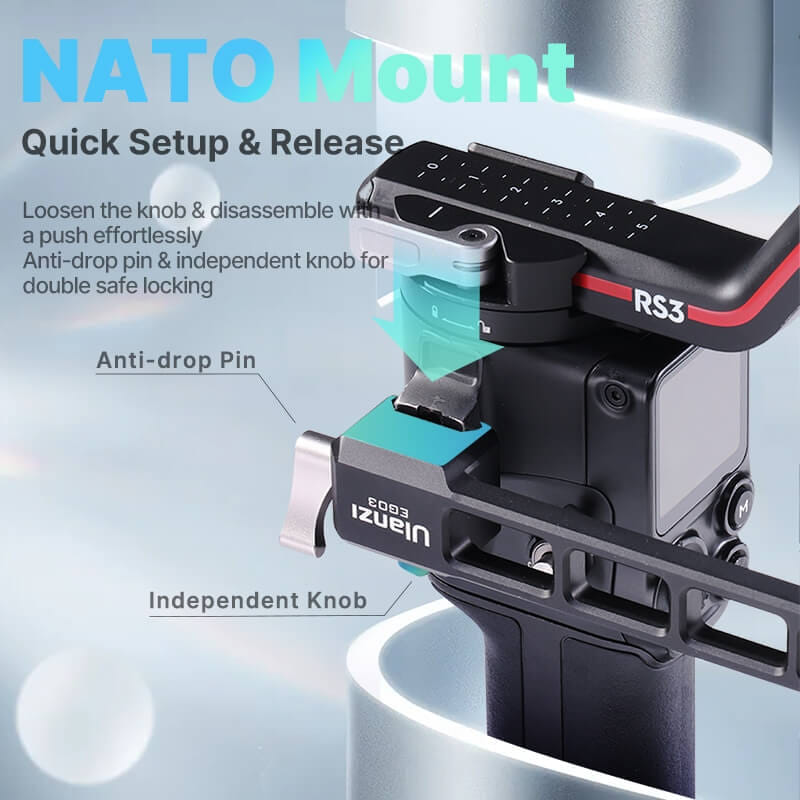 ด้ามจับไม้กันสั่น ULANZI EG03 ระบบ NATO MOUNT ขนาดพกพา สีดำ