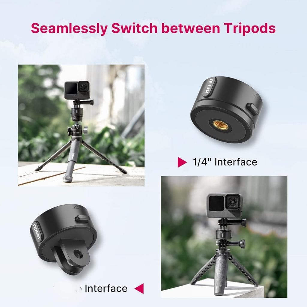 อะแดปเตอร์กล้อง ULANZI GO QUICK II MOUNT KIT รองรับ GOPRO 12,11,10,9 ขนาดพกพา สีดำ