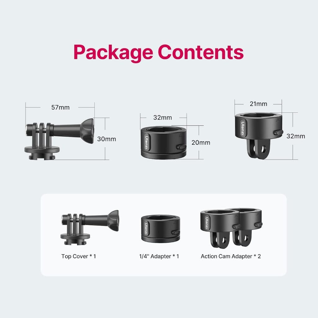 อะแดปเตอร์กล้อง ULANZI GO QUICK II MOUNT KIT รองรับ GOPRO 12,11,10,9 ขนาดพกพา สีดำ