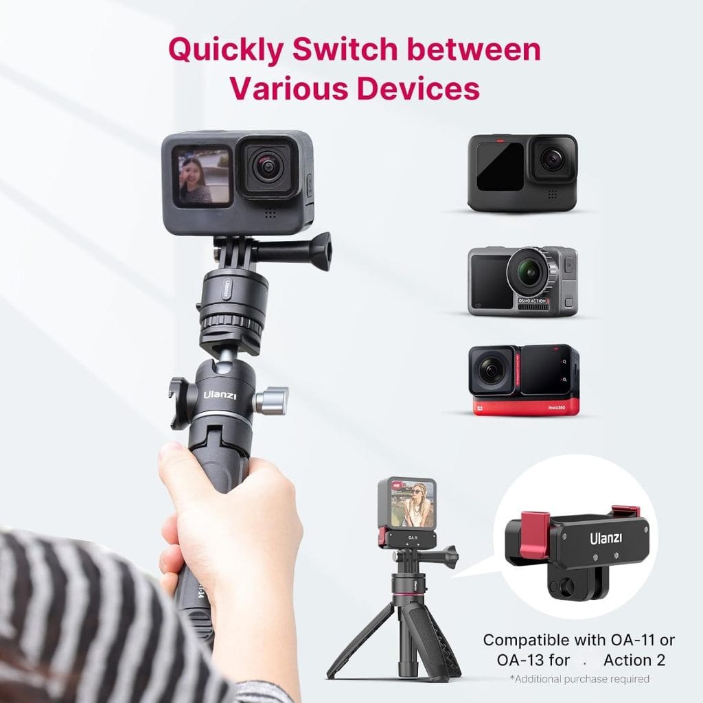 อะแดปเตอร์กล้อง ULANZI GO QUICK II MOUNT KIT รองรับ GOPRO 12,11,10,9 ขนาดพกพา สีดำ_1
