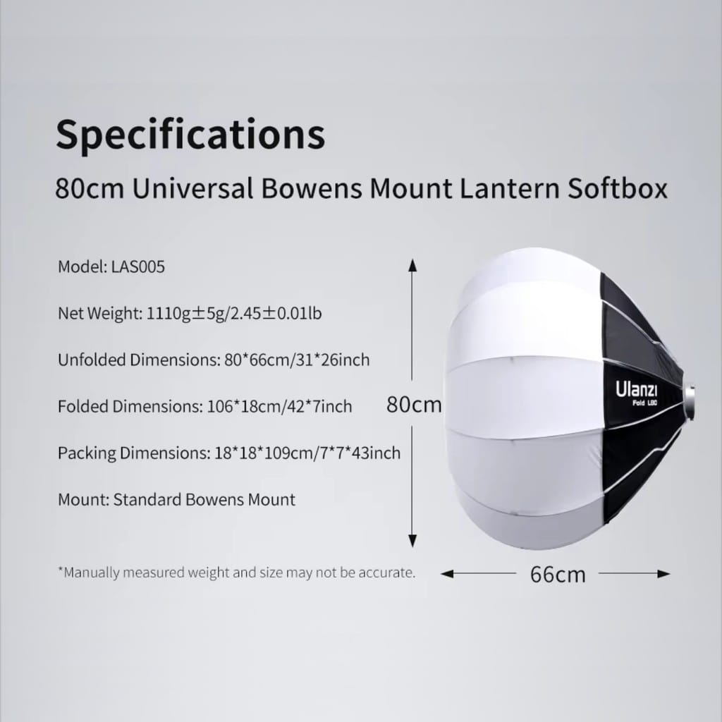 ซอฟต์บ็อกซ์ โคมร่มกลม ULANZI L80 กรองแสง 80 ซม. BOWEN MOUNT ถ่ายภาพ วิดีโอ ให้แสงนุ่ม_6