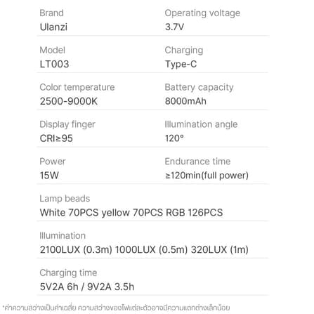 ไฟสตูดิโอ ULANZI LT003 ขนาด 10 นิ้ว ปรับได้ 360 สี แบตในตัว สำหรับถ่ายภาพ วิดีโอ_9