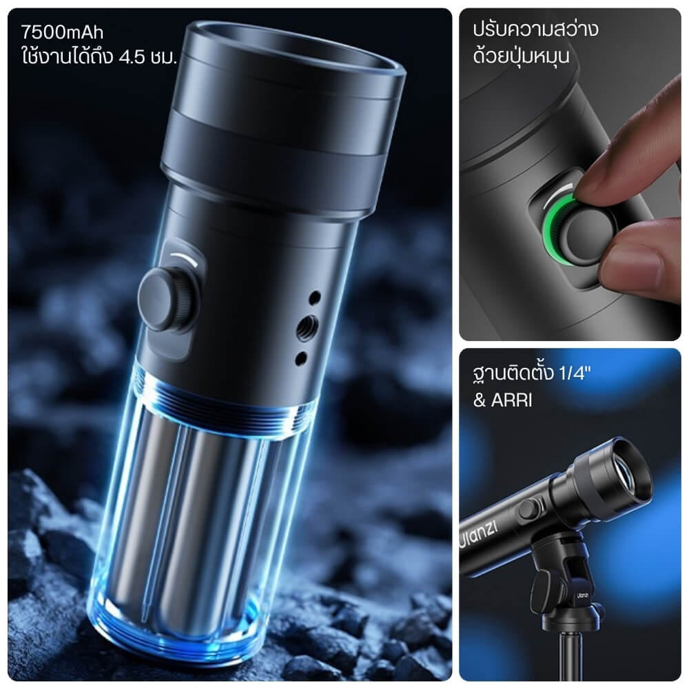ไฟ LED ULANZI LM01 สีดำ ไฟฉายถ่ายภาพขนาดพกพา