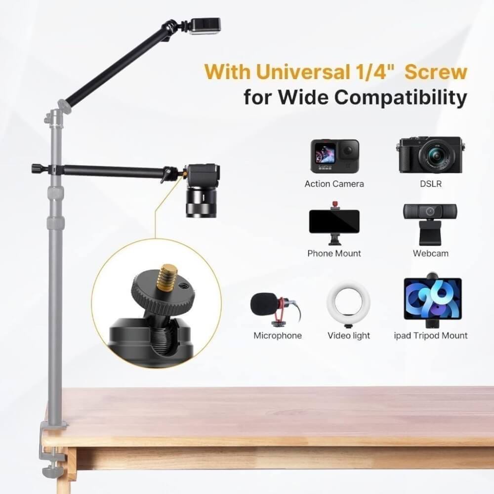 ขาตั้งกล้อง ULANZI VIJIM LS04 แบบหนีบโต๊ะ สำหรับ ไลฟ์ สตรีม สีดำ