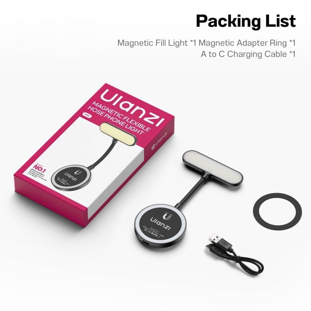 ไฟ LED อเนกประสงค์ ULANZI M10 ระบบ MAGSAFE ขนาดพกพา สีดำ