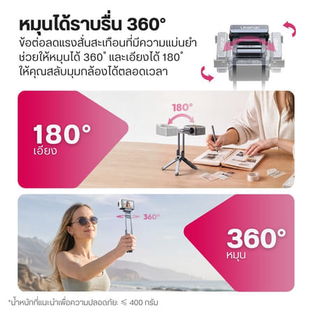 ขาตั้งมินิแม่เหล็ก ULANZI MA37 QUICK RELEASE 4 โหมด พับเก็บ 12.5CM รับน้ำหนัก 400G สำหรับ ACTION 6 / OSMO NANO_5