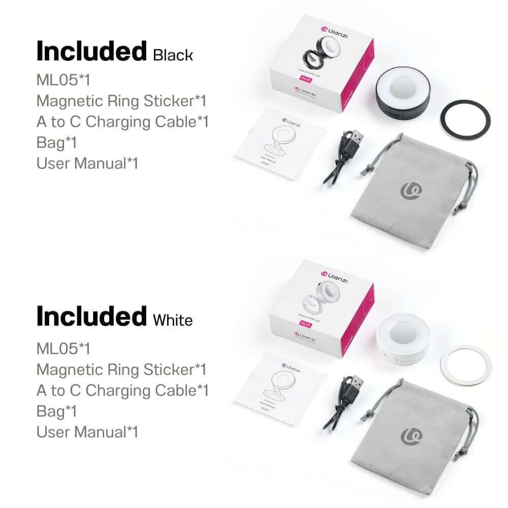 ไฟ LED อเนกประสงค์ ULANZI ML05 ขนาดพกพา สีขาว ไฟเซลฟี่สำหรับมือถือ MAGSAFE