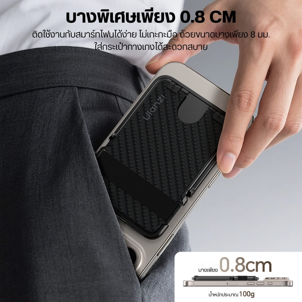 การ์ด โฮลเดอร์ ULANZI ML25 ระบบ MAGSAFE สีดำ