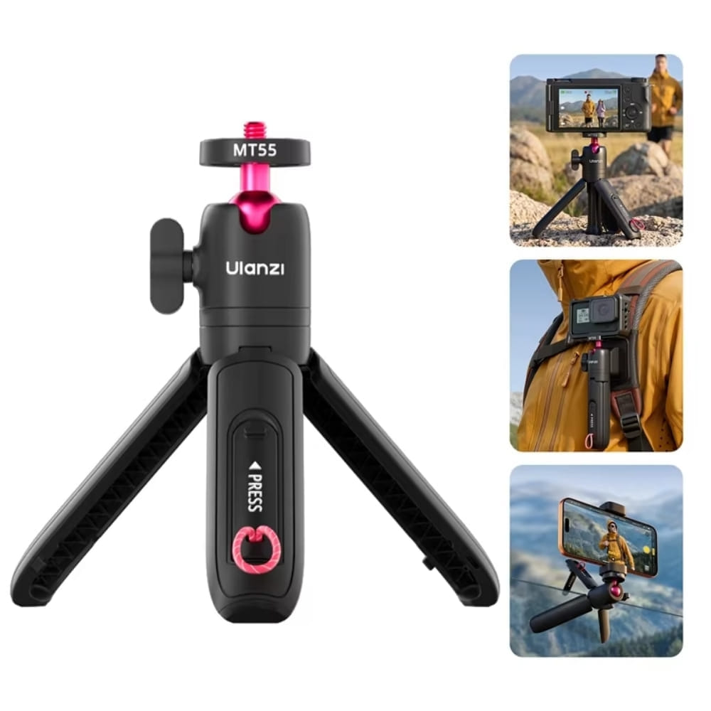 ขาตั้งกล้อง ไม้เซลฟี่ ULANZI MT55 พร้อม BACKPACK STRAP MOUNT รองรับ ACTION CAMERA POCKET 4 ขนาดพกพา สีดำ_7