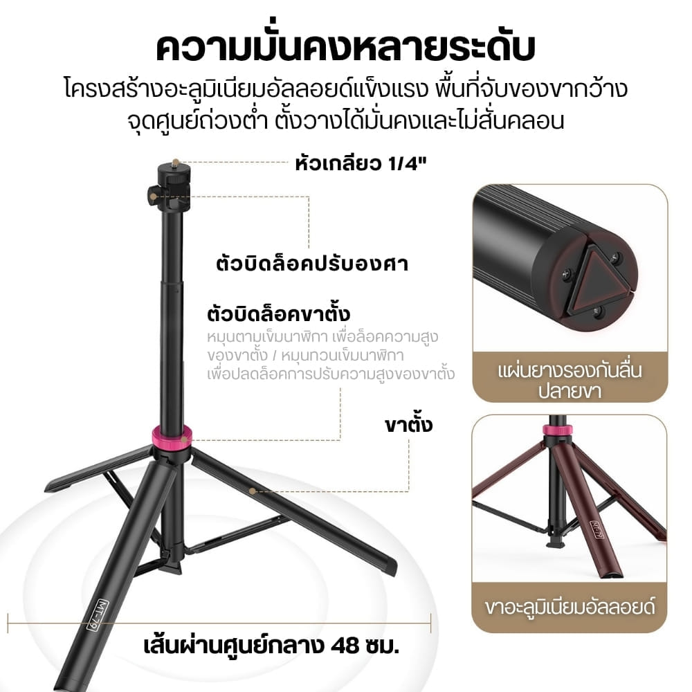 ขาตั้งไฟสตูดิโอ ULANZI MT79 V2 กางอัตโนมัติ รองรับ L023 L024 ถ่ายภาพ วิดีโอ_5